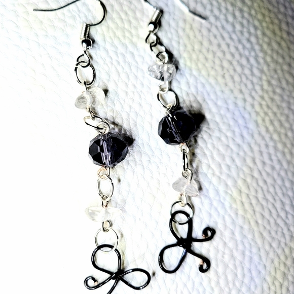 HandMade U CreateReal Crystal Gemstone Bow Earring - Picture 13 of 16